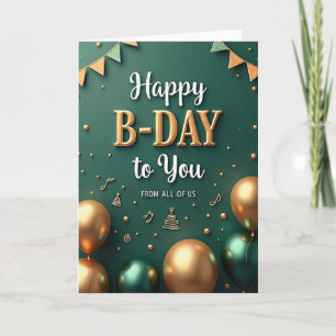 Emerald Gold Birthday Card