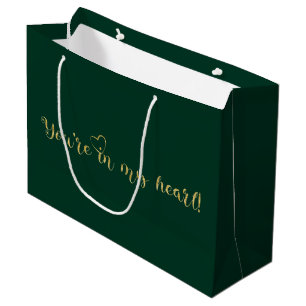 Emerald & Gold elegant glitter luxury Large Gift Bag