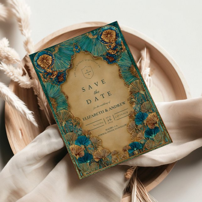 Emerald Gold Islamic Wedding Save The Date (Creator Uploaded)