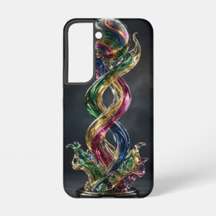 Emerald Gold Magenta Rainbow Glass Twist Sculpture Samsung Galaxy Case