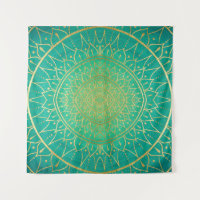 Emerald Gold Mandala Green