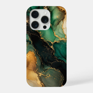 Emerald Gold Marble iPhone 16 Case