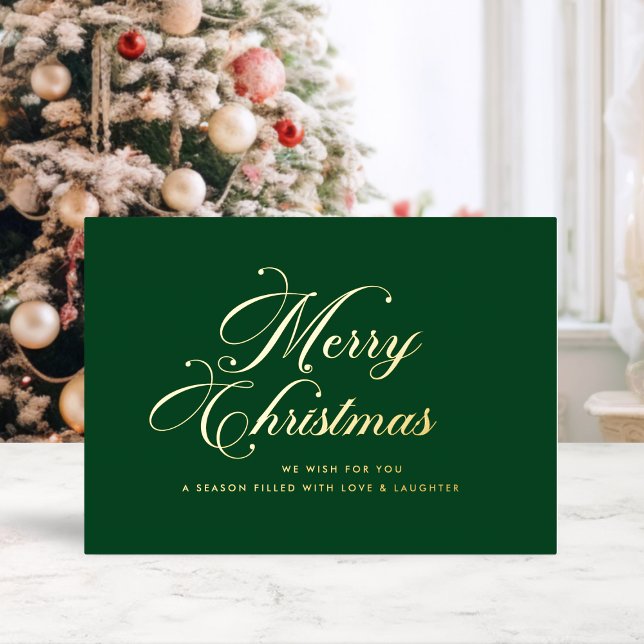 Emerald Gold Merry Christmas Foil Card (Creator Uploaded)