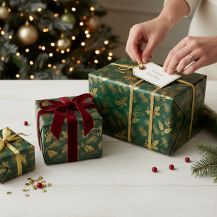 Emerald & Gold Royal Opulence Christmas Wrapping Paper