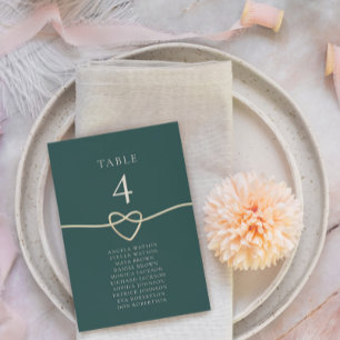 Emerald Gold Wedding Table Seating Chart