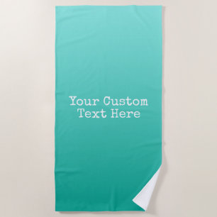 Emerald Gradient custom text beach towel