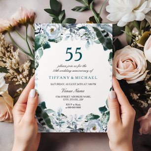 Emerald Green 55th Wedding Anniversary Invite