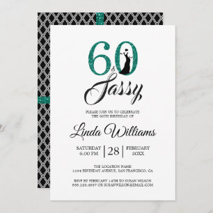 Emerald Green 60 and Sassy   60th Birthday Party Invitation
