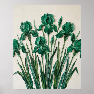 Emerald Green Abstract Canvas Art Poster