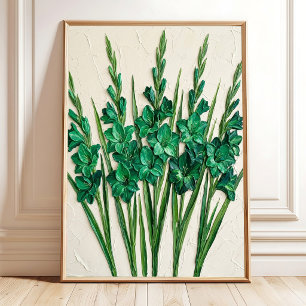 Emerald Green Abstract Canvas Art Print