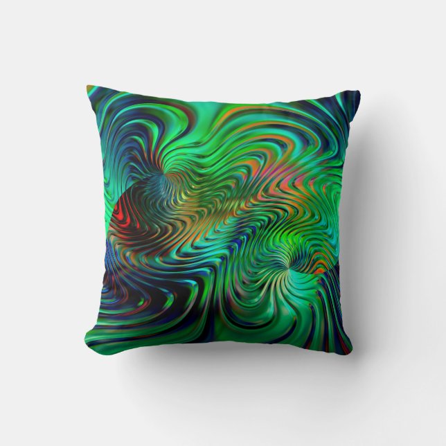 Emerald Green  Abstract Cushion (Front)