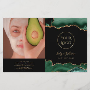 emerald green agate bifold brochure