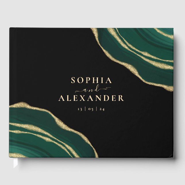 Emerald green agate  guest book (Front)