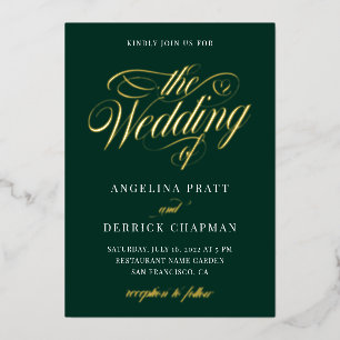 Emerald Green All in One Calligraphy Wedding Gold