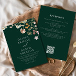 Emerald Green All in One QR Code Wedding Invitation<br><div class="desc">Immerse your guests in the romance of nature with our Boho Wildflower Garden Wedding Invitation. Inspired by the beauty of untamed blooms, this invitation captures the essence of a free-spirited celebration. The enchanting design features delicate wildflowers dancing amidst lush greenery, setting the perfect tone for your garden wedding. The boho-chic...</div>