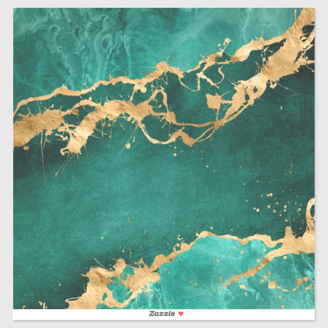 Emerald Green and Gold abstract (Sheet)