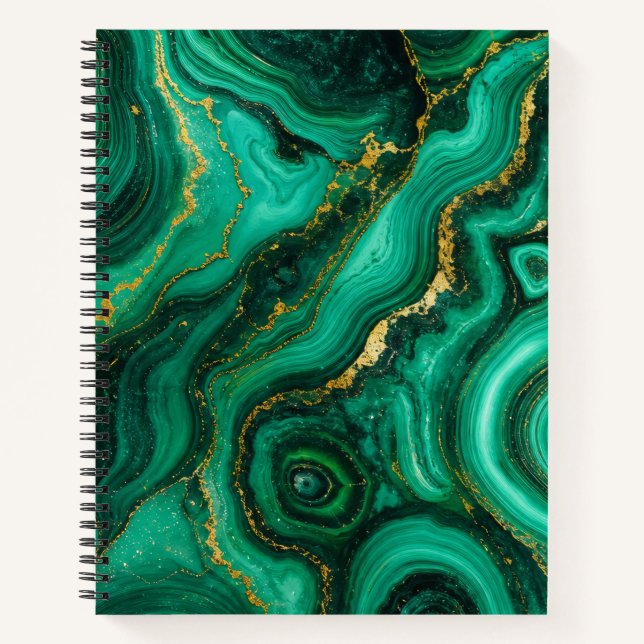 Emerald Green and Gold Agate Notebook (Front)