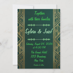 Emerald Green and Gold Geometric Luxury Wedding In