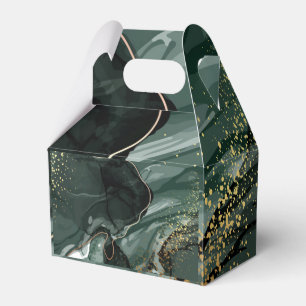 Emerald Green and Gold Marble, Marble Background Favour Box