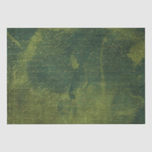 Emerald Green and Gold Script  Tissue Paper