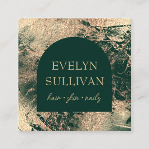 Emerald green and gold texture business card