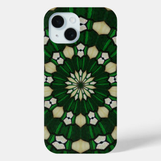 Emerald Green and Ivory Glass iPhone 15 Case