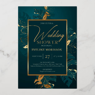 Emerald green and real gold foil wedding shower