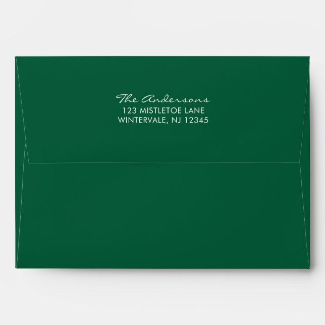 Emerald Green and Ruby Red Envelopes with Address (Back (Top Flap))
