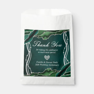 Emerald Green and Silver with Pearls Favour Bag