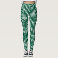 Emerald Green and White Maze African Mud Cloth