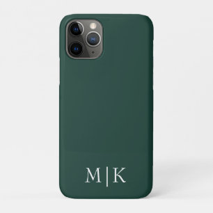 Emerald Green and White   Modern Monogram Case-Mate iPhone Case