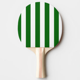 Emerald Green and White Vertical Stripes Ping Pong Paddle