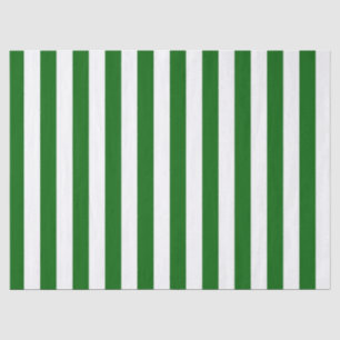 Emerald Green and White Vertical Stripes Tissue Paper