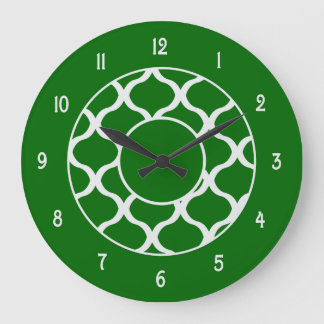 Emerald Green and White Wall Clock