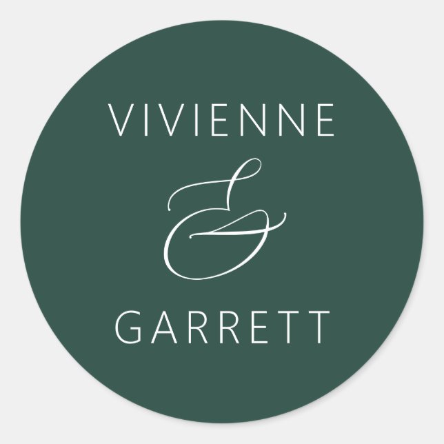 Emerald Green and White Wedding Envelope Seals (Front)