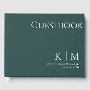 Emerald Green and White-Wedding Guest Book