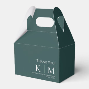 Emerald Green and White-Wedding Thank you- Favour Box