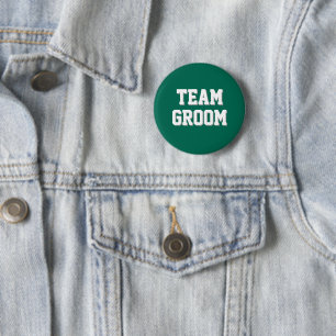 Emerald Green Athletic Letters Team Groom 6 Cm Round Badge