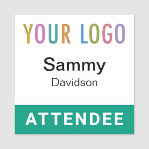 Emerald Green Attendee Badge Name Tag Event Logo