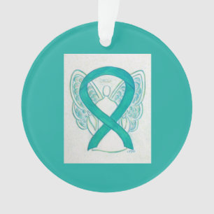 Emerald Green Awareness Ribbon Angel Ornaments