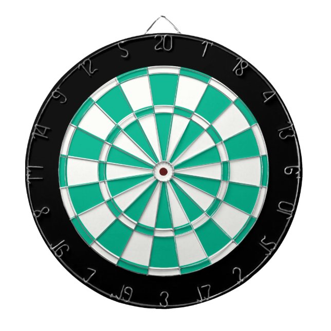 Emerald Green Black And White Dartboard (Front)