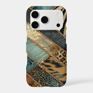 Emerald Green Black Gold Animal Print