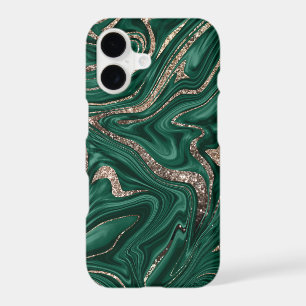 Emerald Green Black Gold Glitter Marble #1