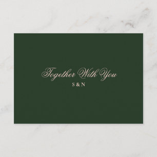 Emerald Green Black Tie Wedding RSVP Card