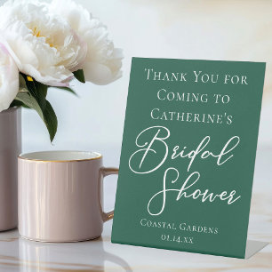 Emerald Green Bridal Shower Custom Welcome Pedestal Sign