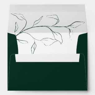 Emerald Green Bridal Shower or Wedding Invitation Envelope
