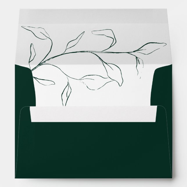 Emerald Green Bridal Shower or Wedding Invitation  Envelope (Back (Bottom))