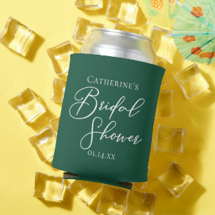 Emerald Green Bridal Shower Personalised Can Cooler
