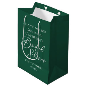Emerald Green Bridal Shower Personalised Medium Gift Bag