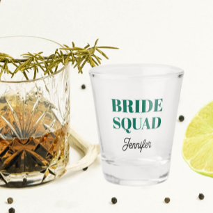 Emerald Green Bride Squad Bachelorette Party Shot Glass